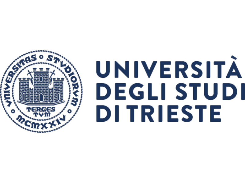Logotype of University of Trieste. Says Universita degli studi di Trieste. On the left there is a picture of the university. Link leads to UNITS webpage. 